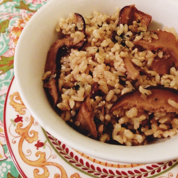 Baked Rice with Mushrooms