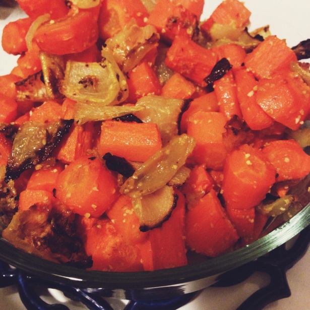 roasted carrots and onions